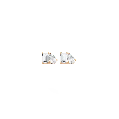 Aurate New York Toi Et Moi Gemstone Mini Classic Earring - Blue Sapphire & Peridot In Yellow
