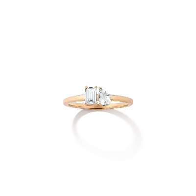Aurate New York Toi Et Moi Gemstone Mini Classic Ring - Red Ruby & Aquamarine In Yellow