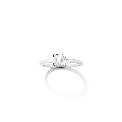 Aurate New York Toi Et Moi Gemstone Mini Classic Ring - Red Ruby & London Blue Topaz In White