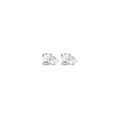 Aurate New York Toi Et Moi Gemstone Mini Heirloom Earring - Morganite & White Topaz