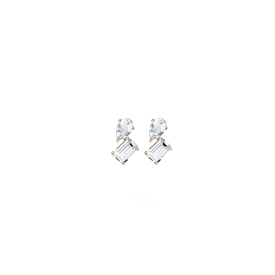Aurate New York Toi Et Moi Gemstone Mini Heirloom Earring - London Blue Topaz & Purple Amethyst In White