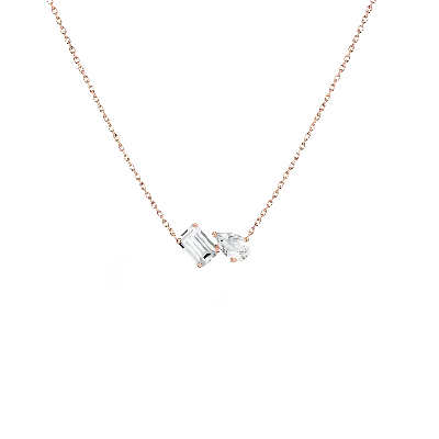 Aurate New York Toi Et Moi Gemstone Mini Heirloom Necklace - Red Ruby & Red Ruby In Gold