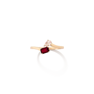 Aurate New York Toi Et Moi Gemstone Mini Heirloom Ring In Yellow