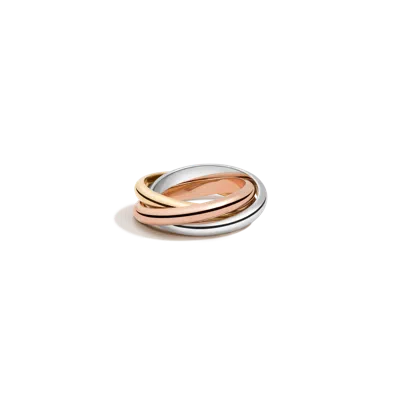 Aurate New York Tri-color Interlocking Ring In Yellow/rose/white