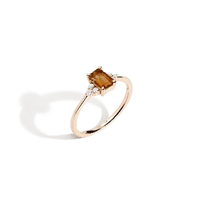 Aurate New York Vintage-inspired Emerald Cut Ring - Citrine In Yellow