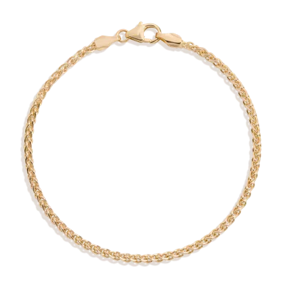 Aurate New York Wheat Chain Bracelet In Yellow