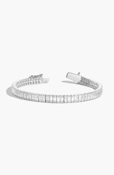 Aurate New York White Sapphire Baguette Tennis Bracelet 12ct