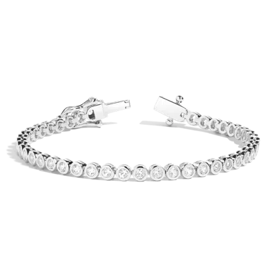 Aurate New York White Sapphire Bezel Tennis Bracelet In Yellow