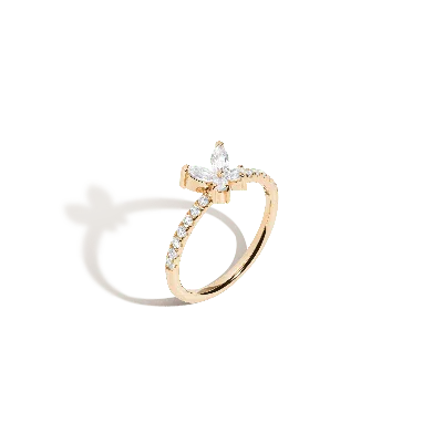 Aurate New York White Sapphire Butterfly Ring In Rose
