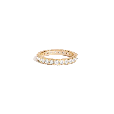 Aurate New York White Sapphire Eternity Ring In Yellow