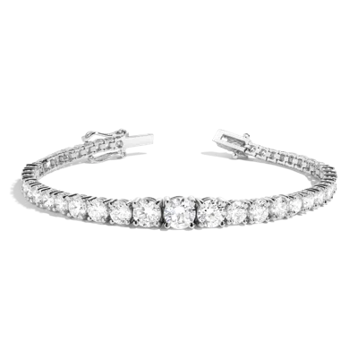 Aurate New York White Sapphire Graduated Modern Tennis Bracelet