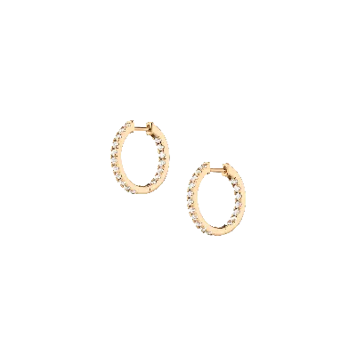 Aurate New York White Sapphire Hoop Earrings In Yellow