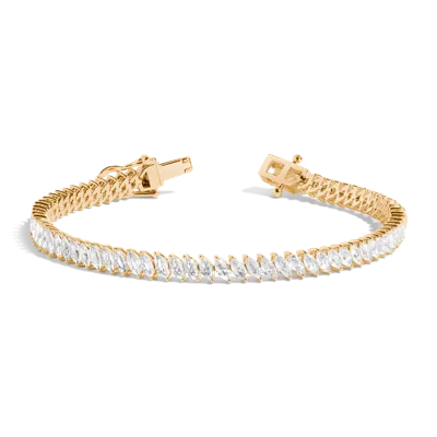 Aurate New York White Sapphire Marquise Tennis Bracelet