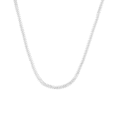 Aurate New York White Sapphire Marquise Tennis Necklace