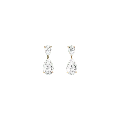 Aurate New York White Sapphire Pear Drop Earrings