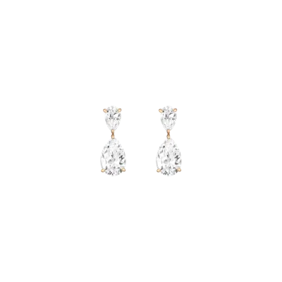Aurate New York White Sapphire Pear Drop Earrings In Yellow