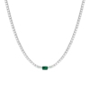 AURATE NEW YORK AURATE NEW YORK WHITE SAPPHIRE TENNIS NECKLACE WITH EMERALD