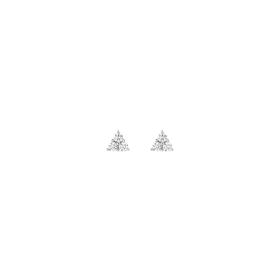 Aurate New York White Sapphire Trinity Stud Earrings