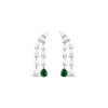 Aurate New York White Sapphire Waterfall Earrings With Emerald In White