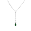 Aurate New York White Sapphire Waterfall Necklace With Emerald In White
