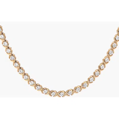 Aurate New York X Estate Lab-grown Sapphire Tennis Necklace In Gold