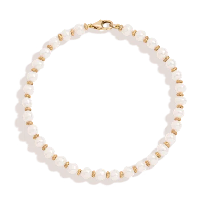 Aurate New York X Marilyn Monroe: Gold Knot Pearl Bracelet