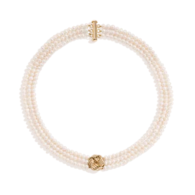 Aurate New York X Marilyn Monroe: Gold Knot Pearl Necklace
