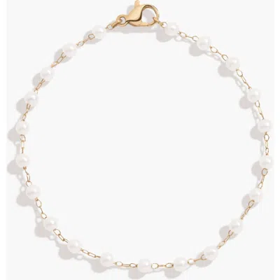 Aurate Pearl Vine Bracelet In Gold Plated Stainless Steel