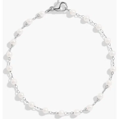 Aurate Pearl Vine Bracelet In Stainless Steel