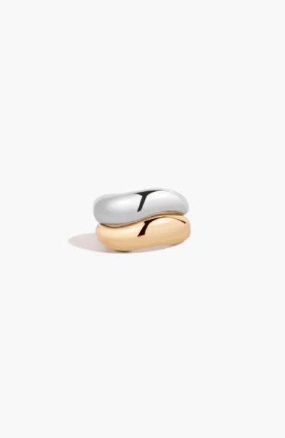 Aurate Perfect Match Ring Set In Two-tone Stainless Steel