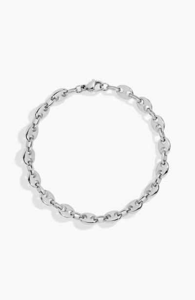 Aurate Puffed Mariner Chain Bracelet In Stainless Steel