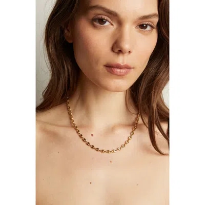 Aurate Puffed Mariner Chain Necklace In Gold Plated Stainless Steel