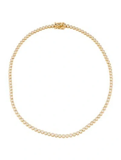 Pre-owned Aurate Synthetic Sapphire Bezel Tennis Necklace, 16" In Multi