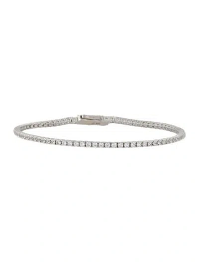 Pre-owned Aurate Synthetic Sapphire Tennis Bracelet In Multicolor
