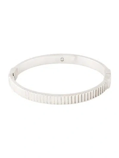 Pre-owned Aurate Textured Hinged Bangle Bracelet, 6.5" In Multi