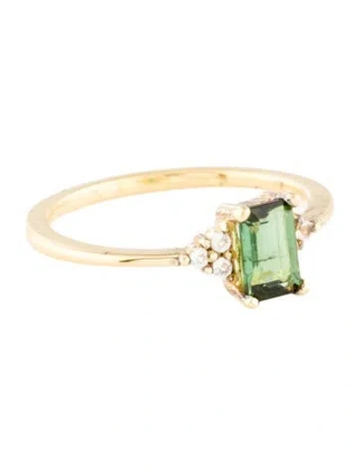 Pre-owned Aurate Tourmaline & Topaz Emerald Cut Cocktail Ring In Multi