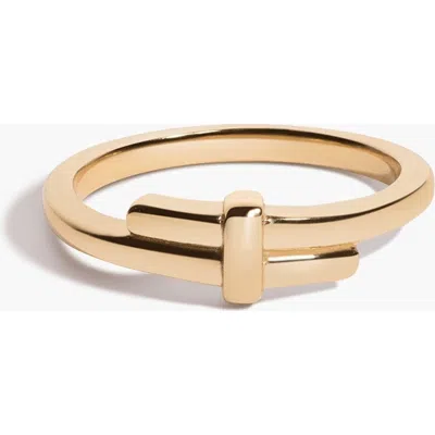 Aurate Unbreakable Crossover Ring In Gold Plated Stainless Steel