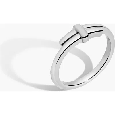 Aurate Unbreakable Crossover Ring In Stainless Steel