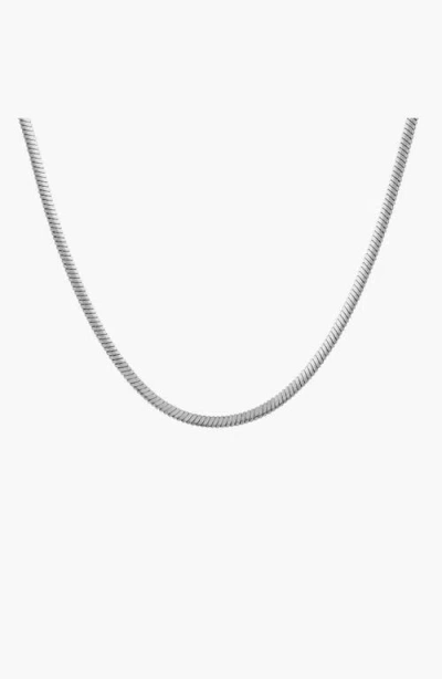 Aurate Unbreakable Herringbone Necklace In Stainless Steel