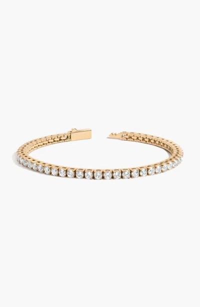 Aurate Unbreakable Lab Grown Sapphire Tennis Bracelet In Gold Plated Stainless Steel