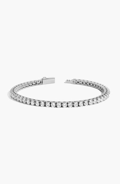 Aurate Unbreakable Lab Grown Sapphire Tennis Bracelet In Stainless Steel