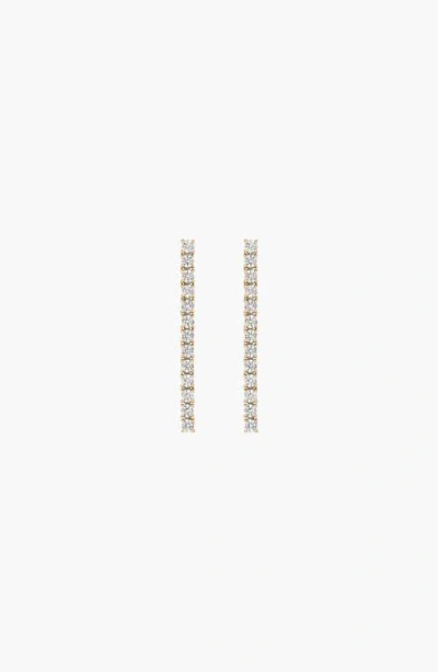 Aurate Unbreakable Lab Grown Sapphire Tennis Earrings In Gold Plated Stainless Steel