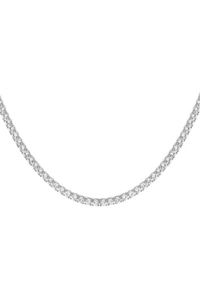 Aurate Unbreakable Lab Grown Sapphire Tennis Necklace In Stainless Steel