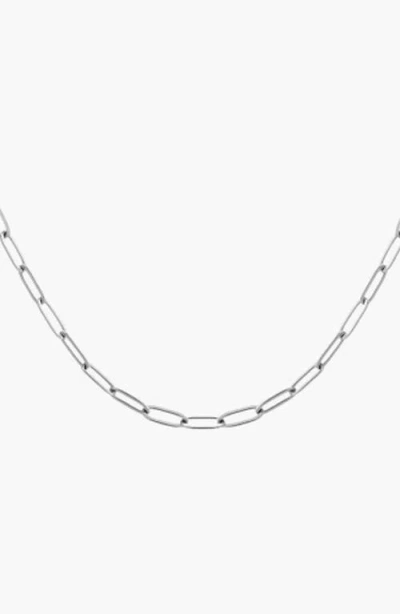 Aurate Unbreakable Paperclip Chain Necklace In White