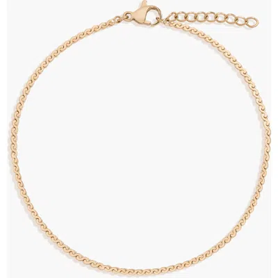 Aurate Wave Chain Anklet In Gold Plated Stainless Steel