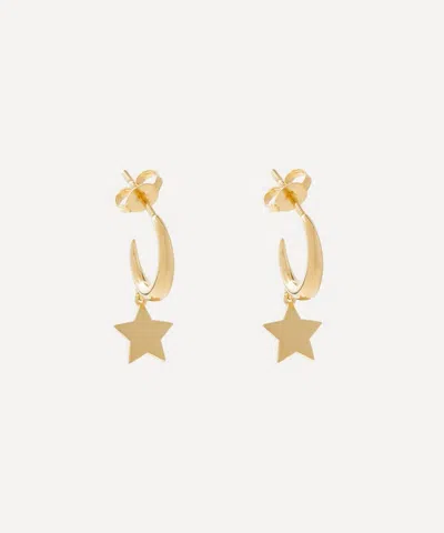 Auree 18ct Gold-plated Vermeil Silver Alta Moon And Star Hoop Earrings