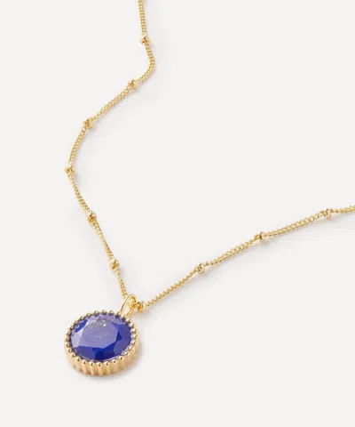 Auree 18ct Gold-plated Vermeil Silver Barcelona September Lapis Lazuli Birthstone Necklace