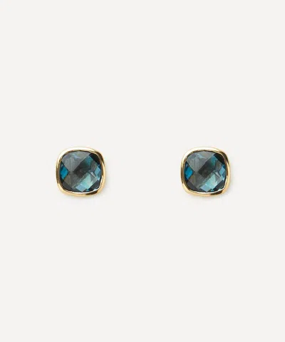 Auree 18ct Gold-plated Vermeil Silver Brooklyn London Topaz Cushion Stud Earrings