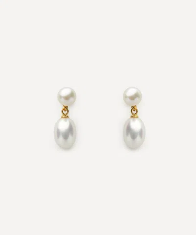 Auree 18ct Gold Plated Vermeil Silver Glebe Double Pearl Drop Earrings