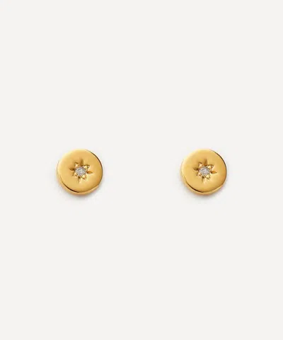 Auree 18ct Gold-plated Vermeil Silver Langton Diamond Stud Earrings